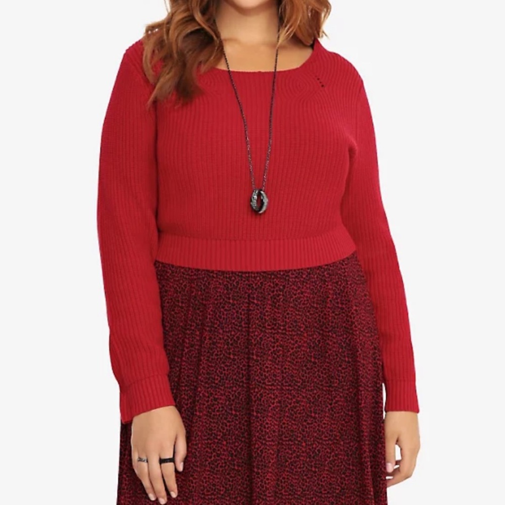 Red torrid crop sweater